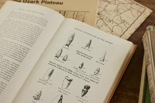 an old book of arrowheads found in the Ozarks