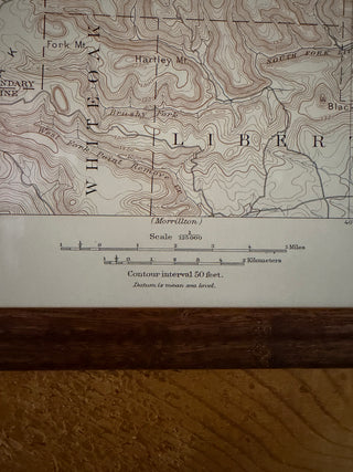 Antique "Ozark Plateau" 1899 US Geological Survey Topographic Map